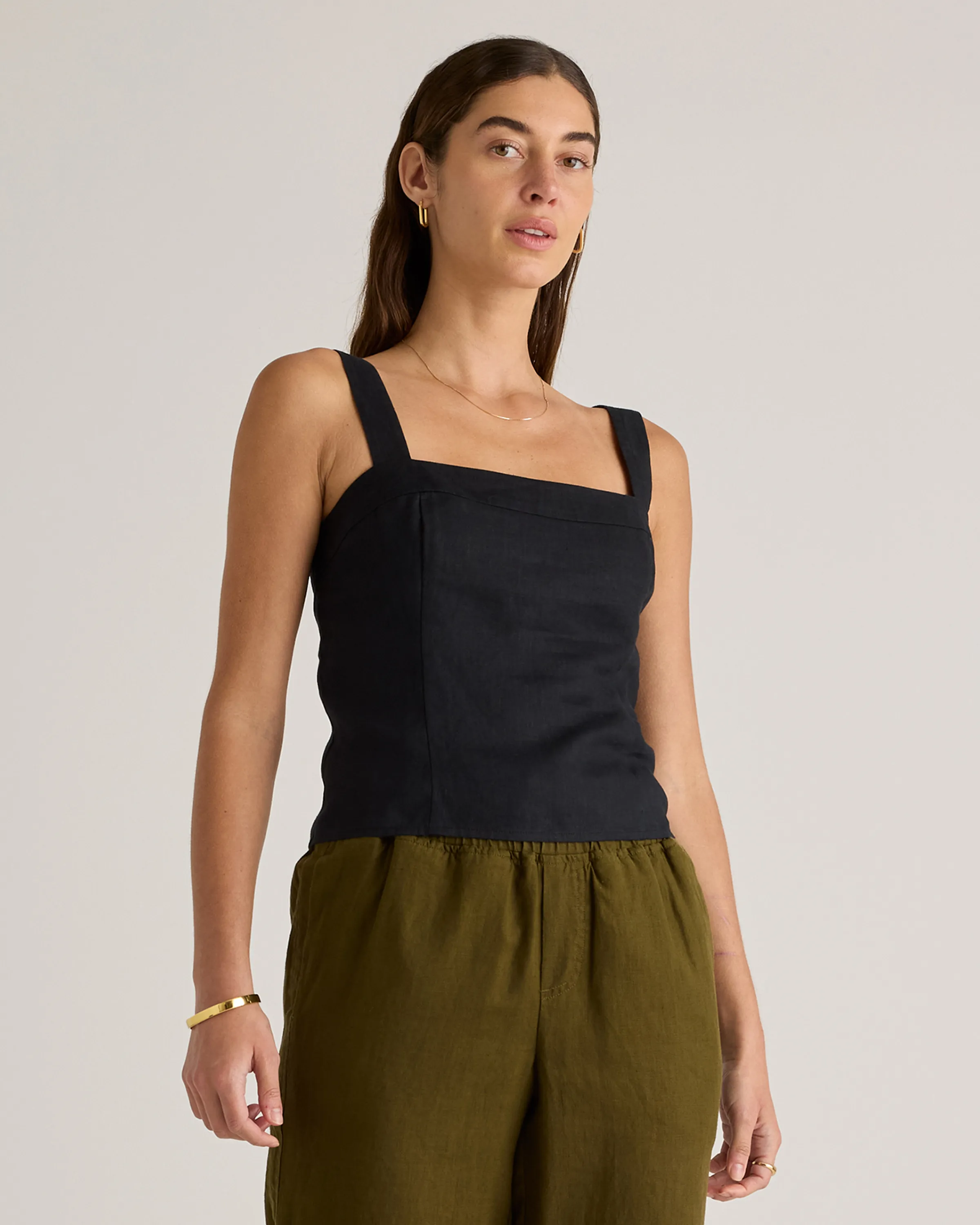 100% European Linen Fitted Tank