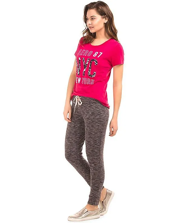 Aeropostale Elasticized Waist Heathered Joggers