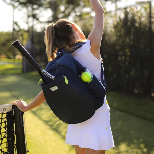 Ame & Lulu Game On Tennis Backpack, Navy & Lime