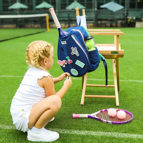 Ame & Lulu Little Patches Tennis Backpack, Retro Vibes