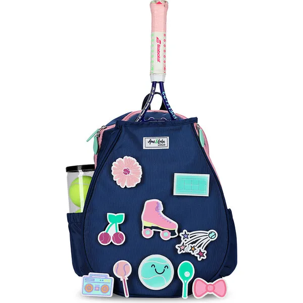 Ame & Lulu Little Patches Tennis Backpack, Retro Vibes