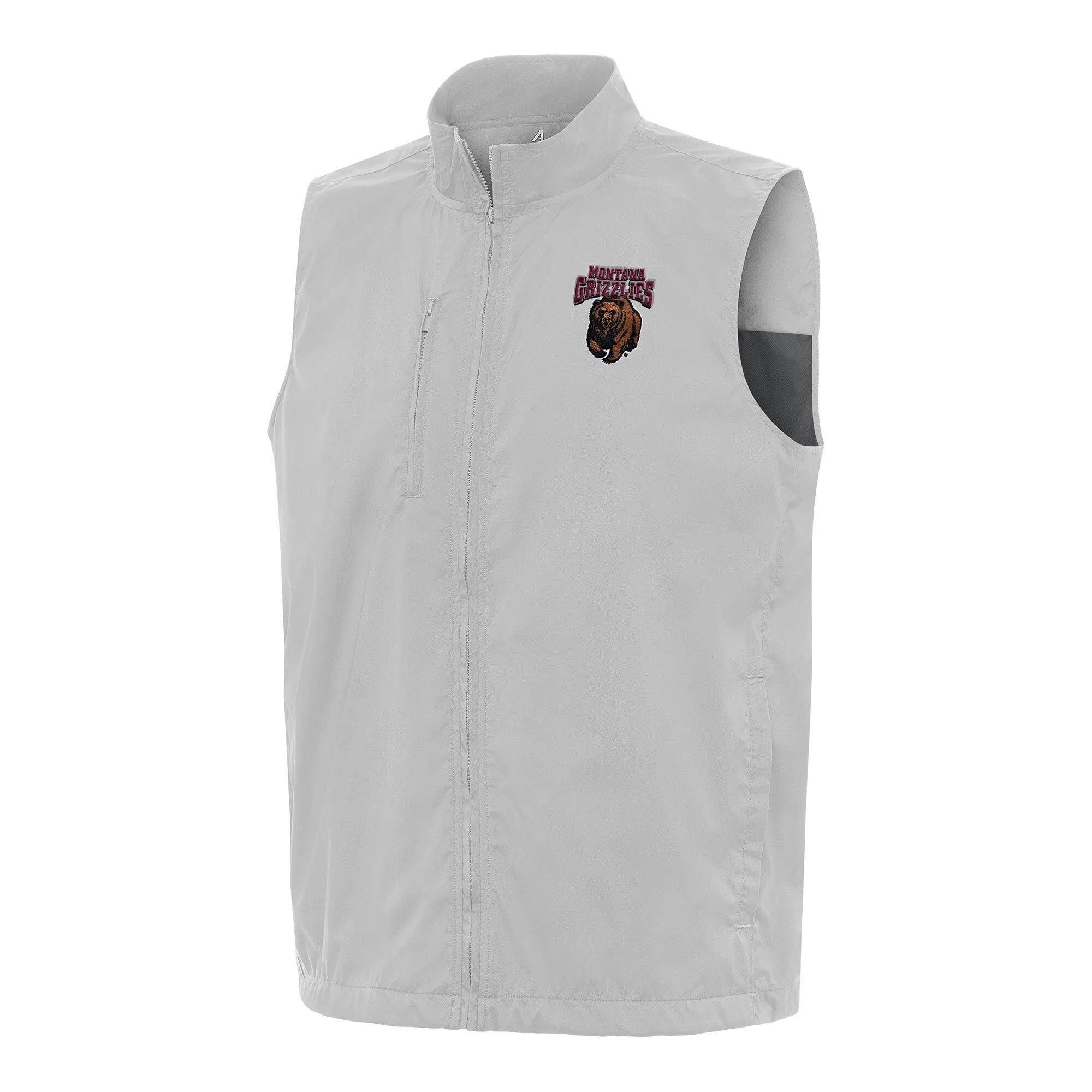 Antigua  Montana Grizzlies Heather Gray Brisk Full-Zip Vest