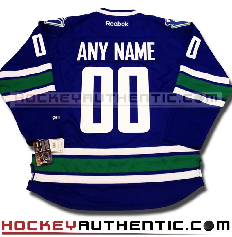   ANY NAME AND NUMBER VANCOUVER CANUCKS THIRD PREMIER REEBOK NHL JERSEY