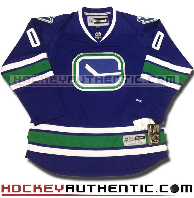   ANY NAME AND NUMBER VANCOUVER CANUCKS THIRD PREMIER REEBOK NHL JERSEY