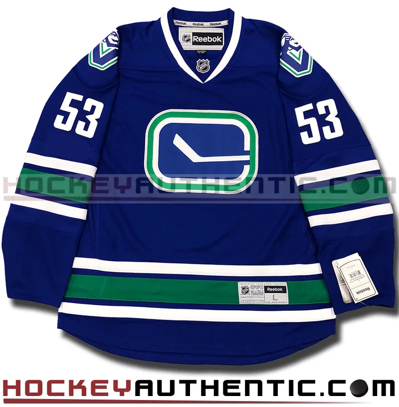   ANY NAME AND NUMBER VANCOUVER CANUCKS THIRD PREMIER REEBOK NHL JERSEY