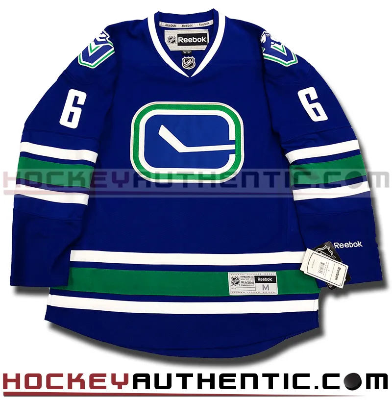   ANY NAME AND NUMBER VANCOUVER CANUCKS THIRD PREMIER REEBOK NHL JERSEY