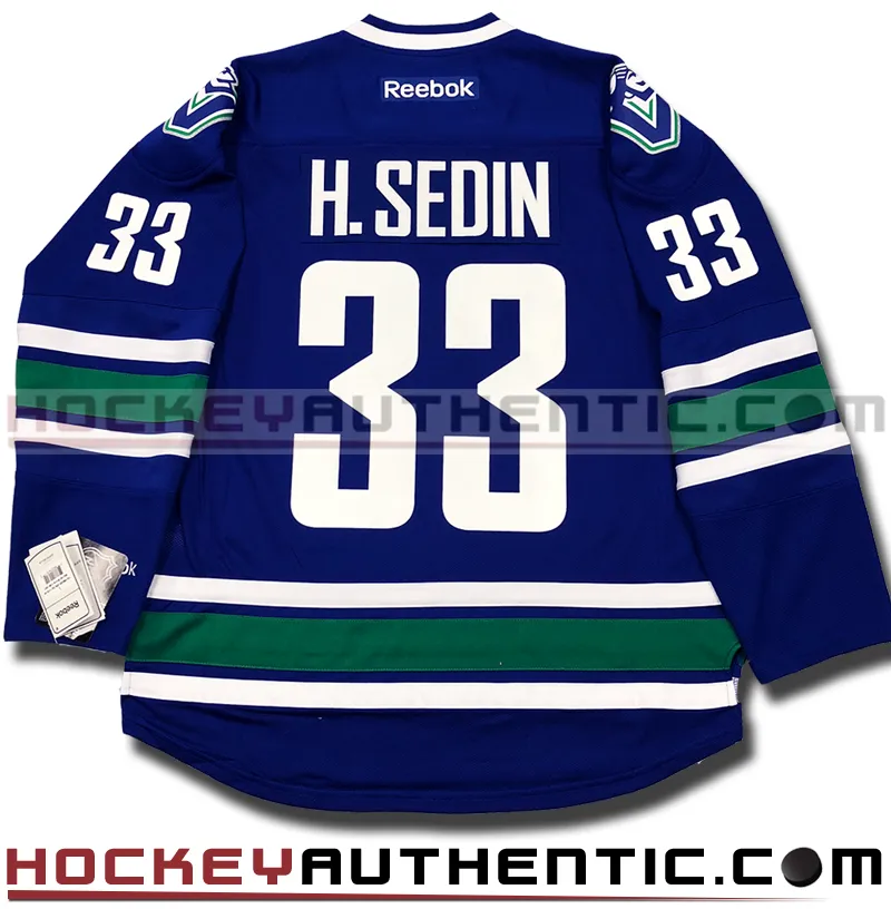   ANY NAME AND NUMBER VANCOUVER CANUCKS THIRD PREMIER REEBOK NHL JERSEY