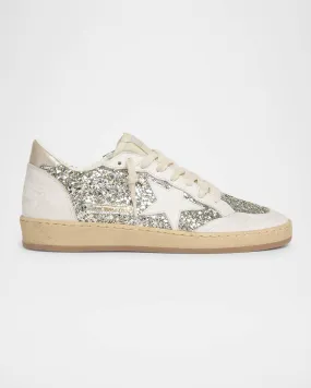 Ballstar Glitter Leather Low-Top Sneakers