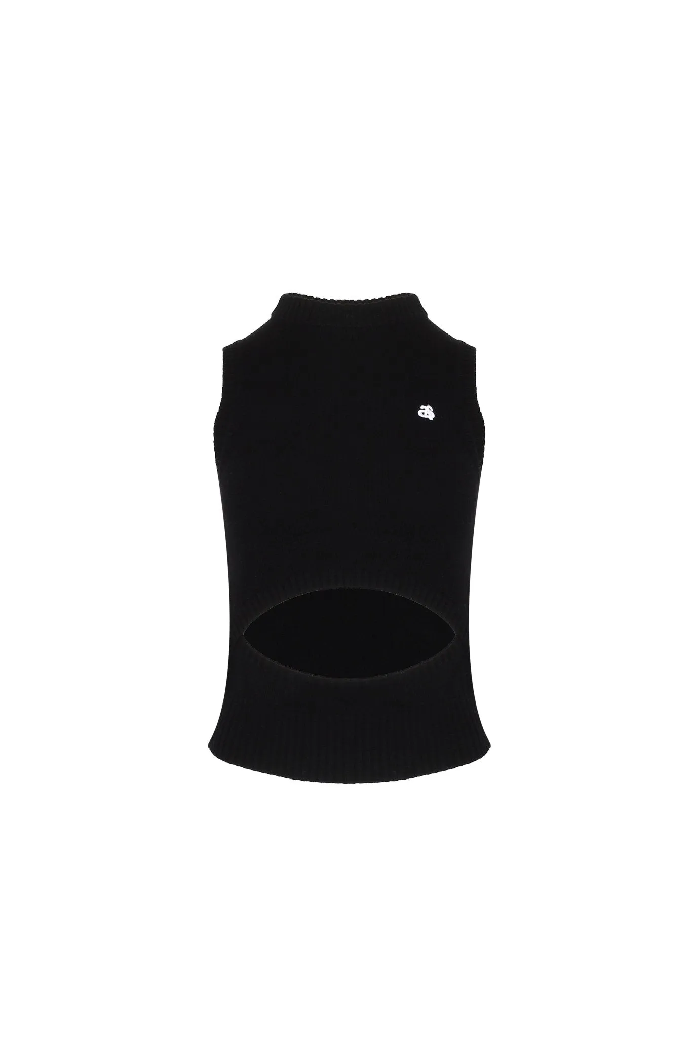 Black Cut-out Tank Top-