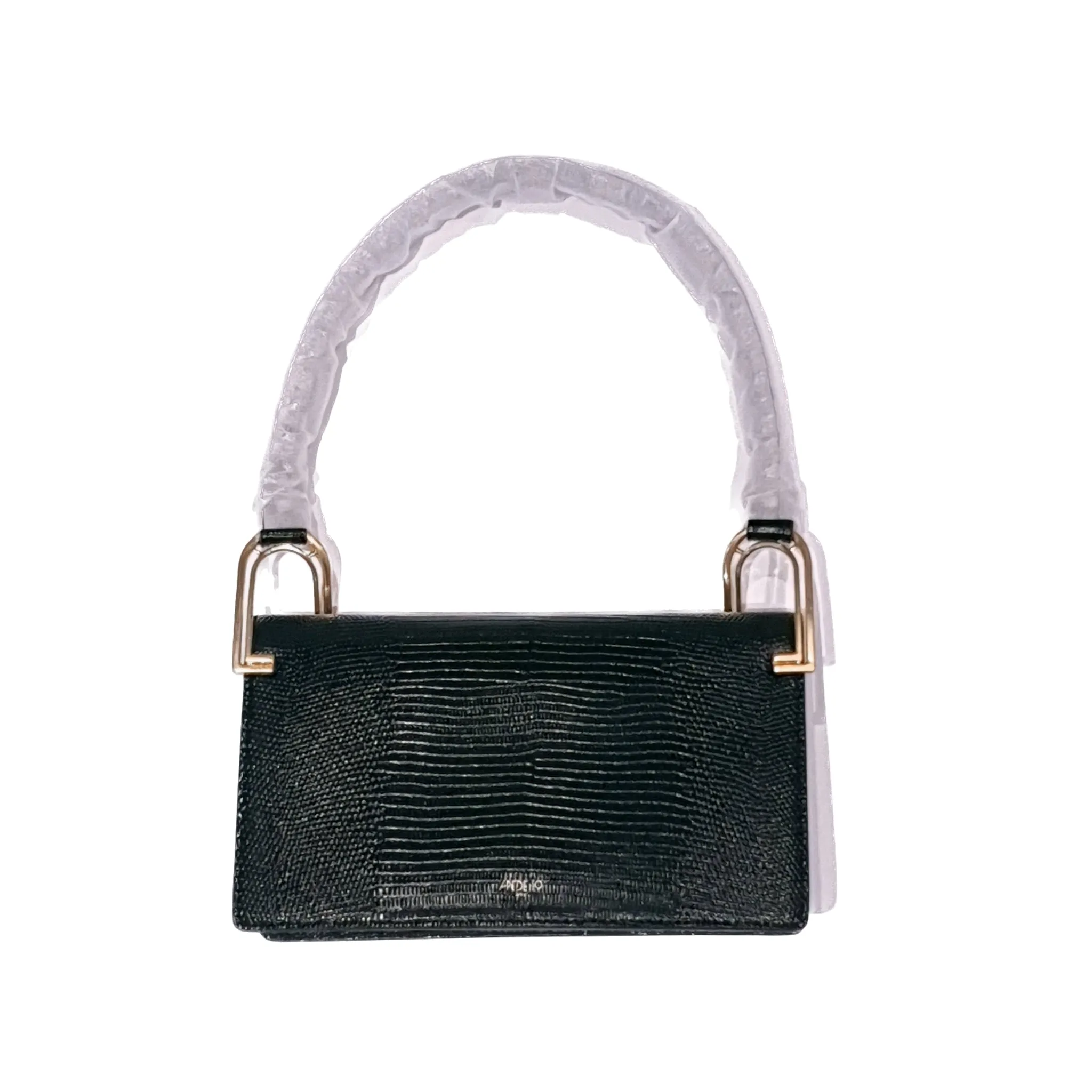 Black Lizard Skin Pattern Shoulder Bag-