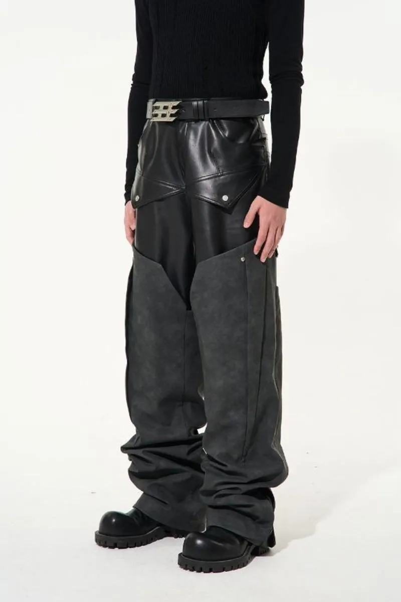 BNP Double Layer Leather Trousers