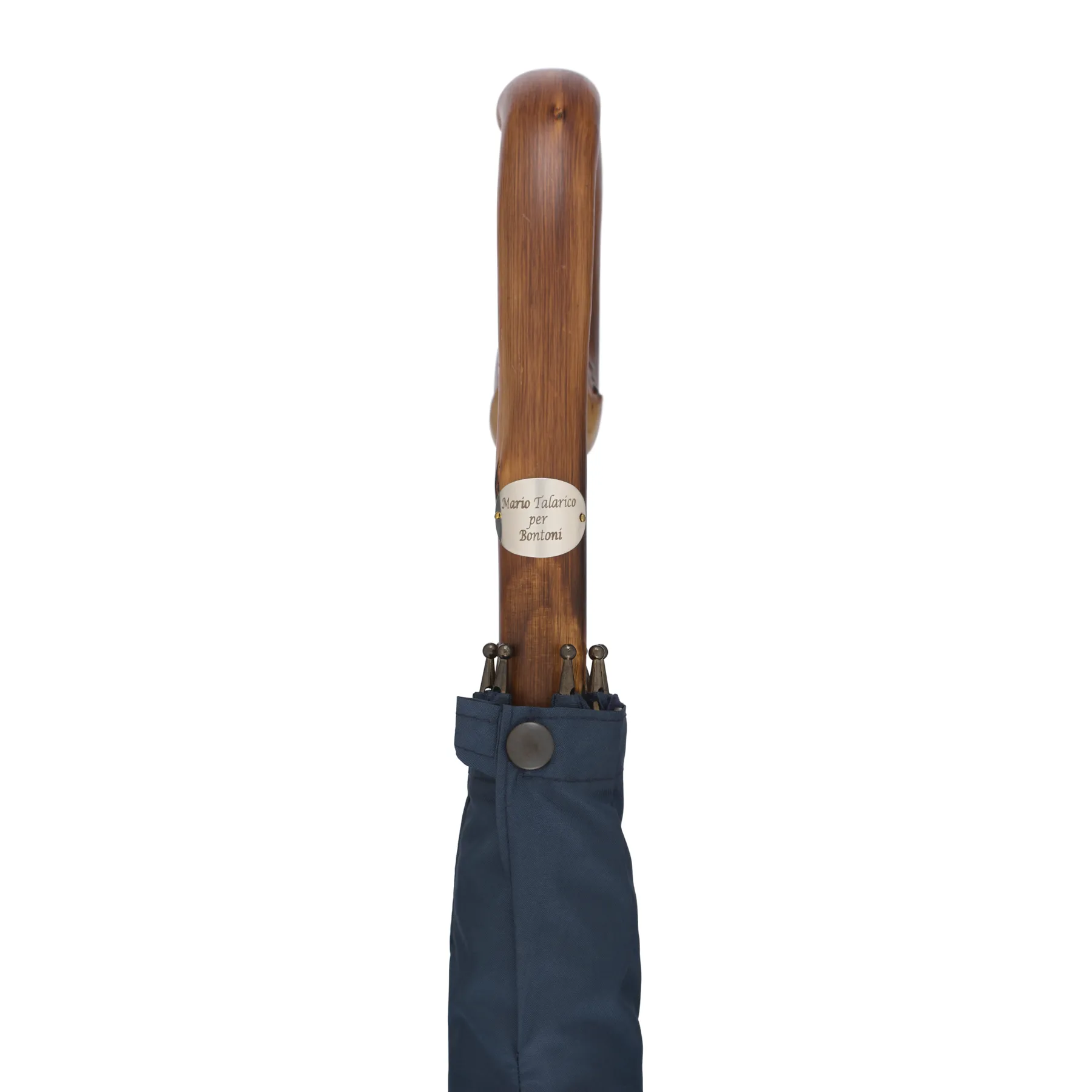  Bontoni Chestnut Wood-Handle Umbrella in Blue