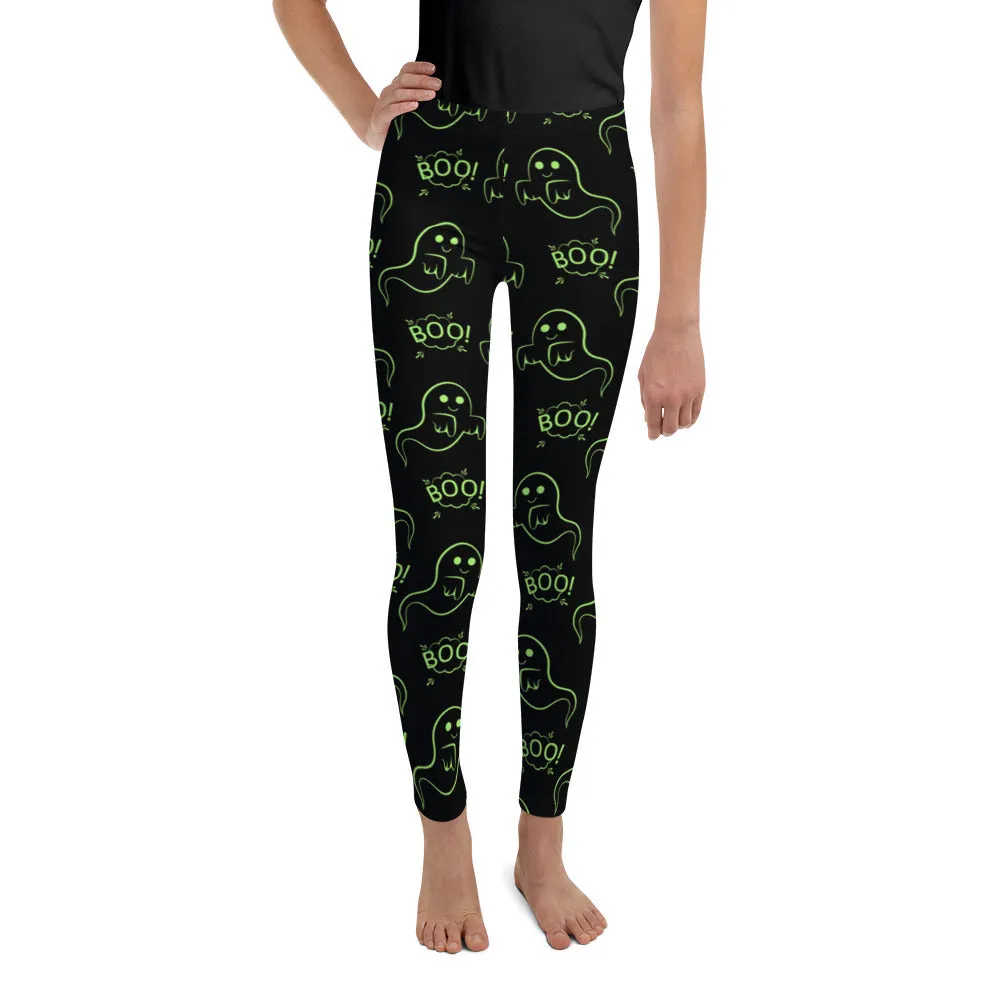 Boo Halloween Ghost Youth Leggings