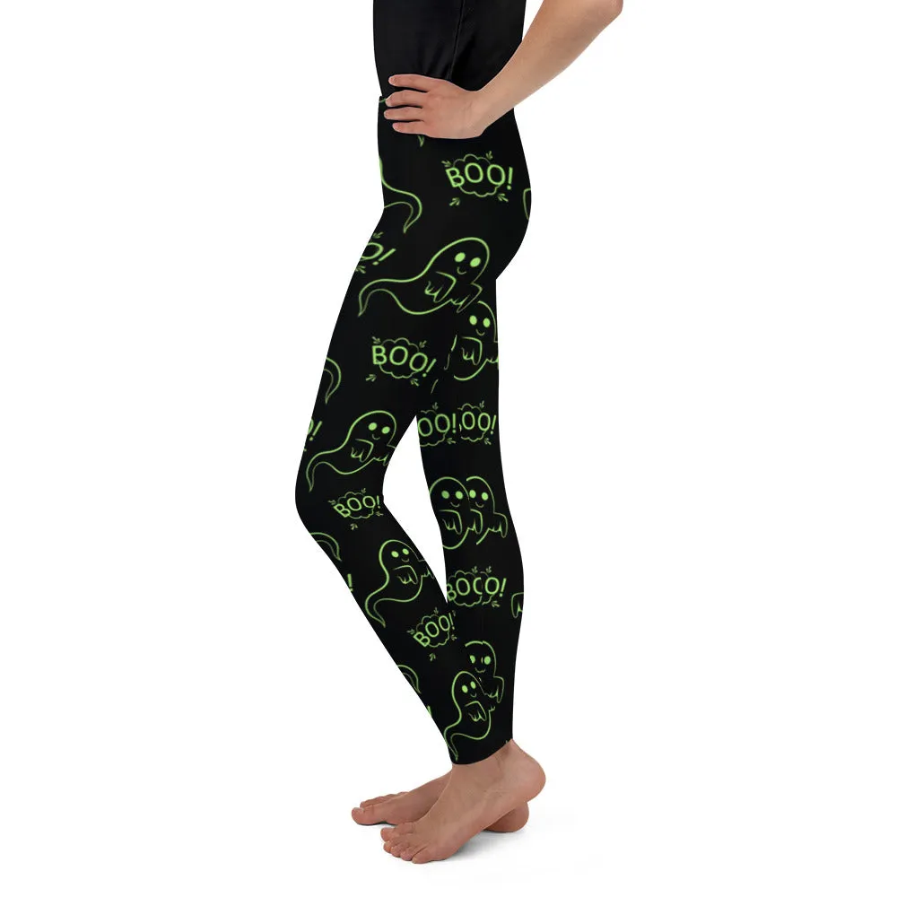 Boo Halloween Ghost Youth Leggings