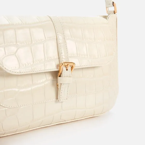 BY FAR Women's Miranda Croco Shoulder Bag - Cream