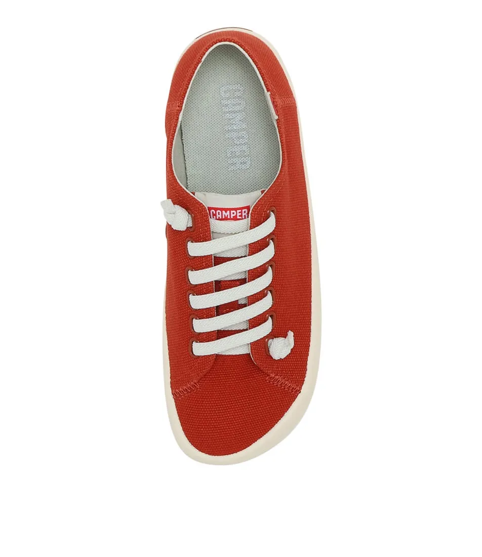 CAMPER Peu Rambla  Medium Red Canvas Sneakers