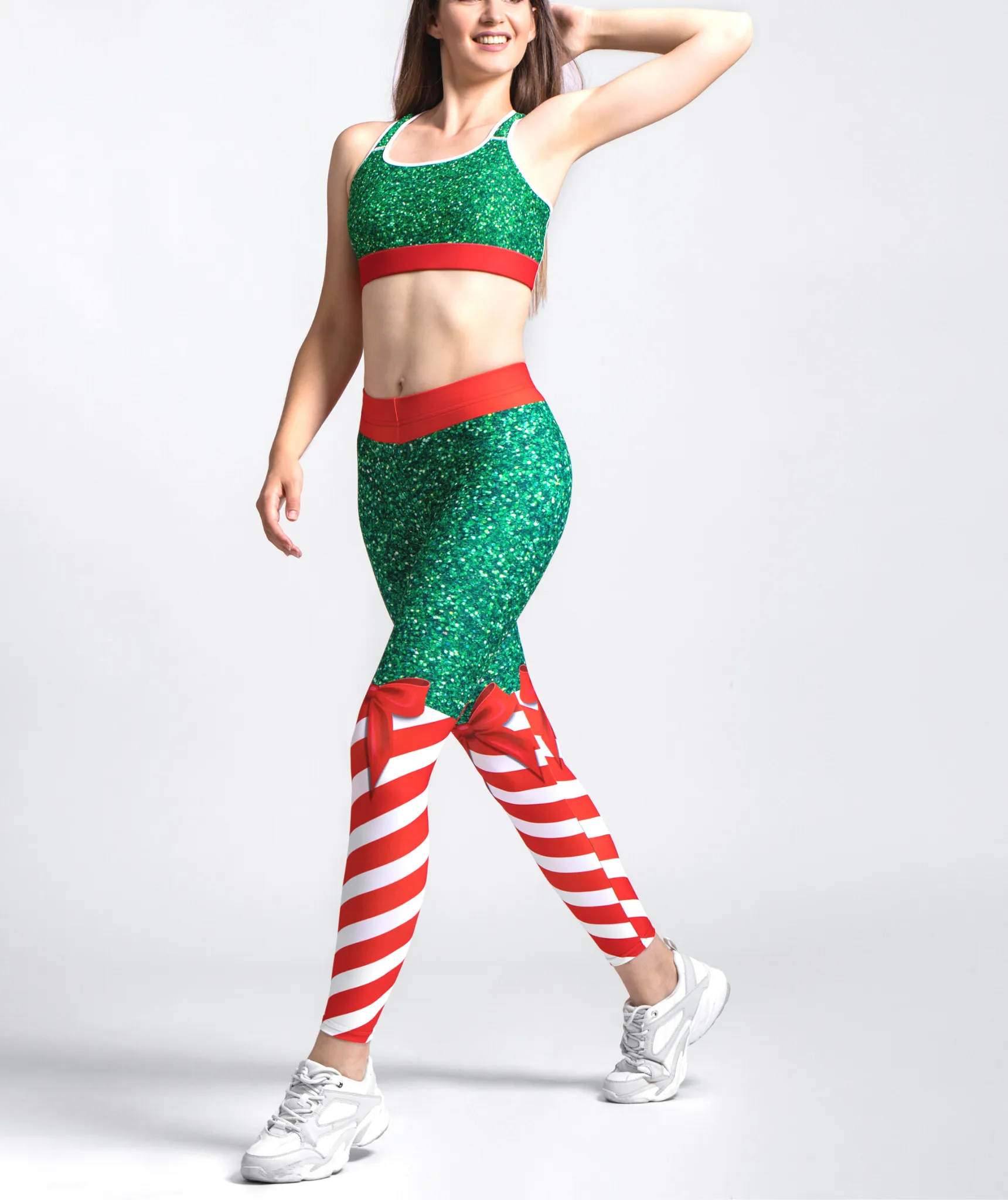 Candy Stripe Christmas Leggings