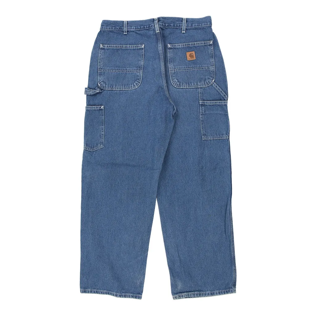 Carhartt Carpenter Trousers - 36W 30L Blue Cotton