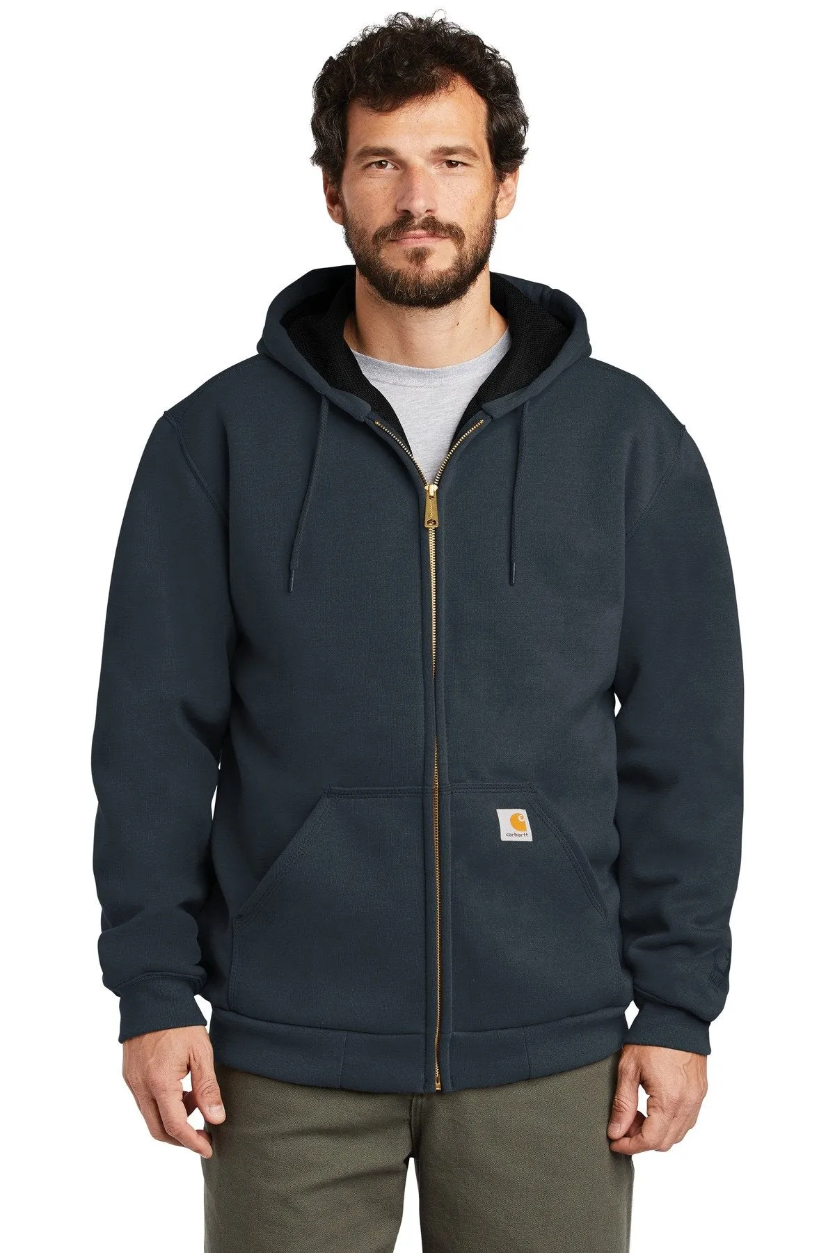 Carhartt Rain Defender Rutland Thermal-Lined Hooded Zip-Front Sweatshirt CT100632 New Navy