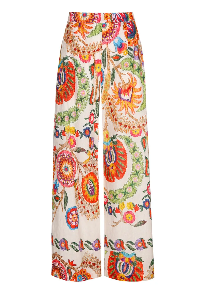 Caroline Biss LOOSE FIT GRAPHIC PRINT WIDE TROUSERS