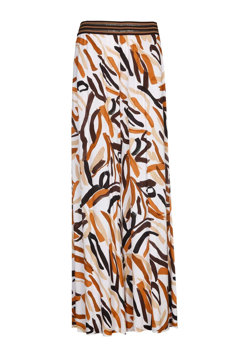 Caroline Biss LOOSE-FITTING WIDE PRINTED VISCOSE TROUSERS