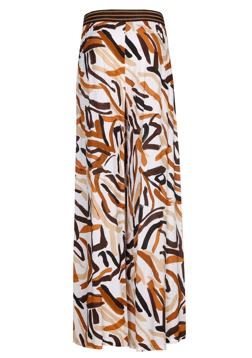 Caroline Biss LOOSE-FITTING WIDE PRINTED VISCOSE TROUSERS