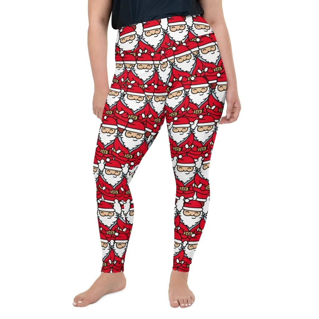 Cartoon Santa Plus Size Leggings