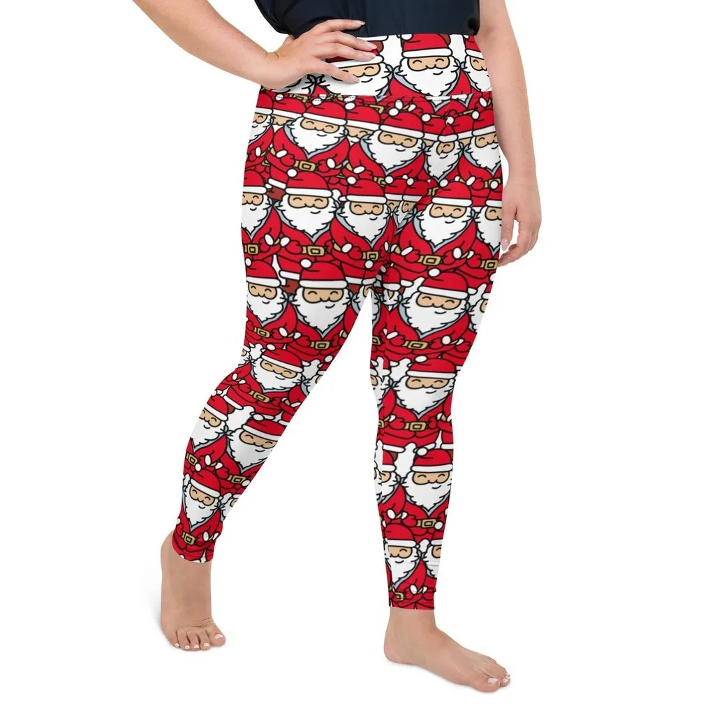 Cartoon Santa Plus Size Leggings