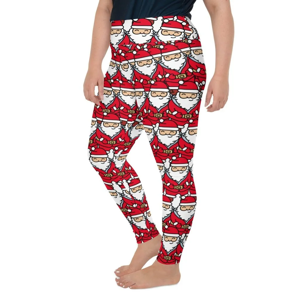 Cartoon Santa Plus Size Leggings