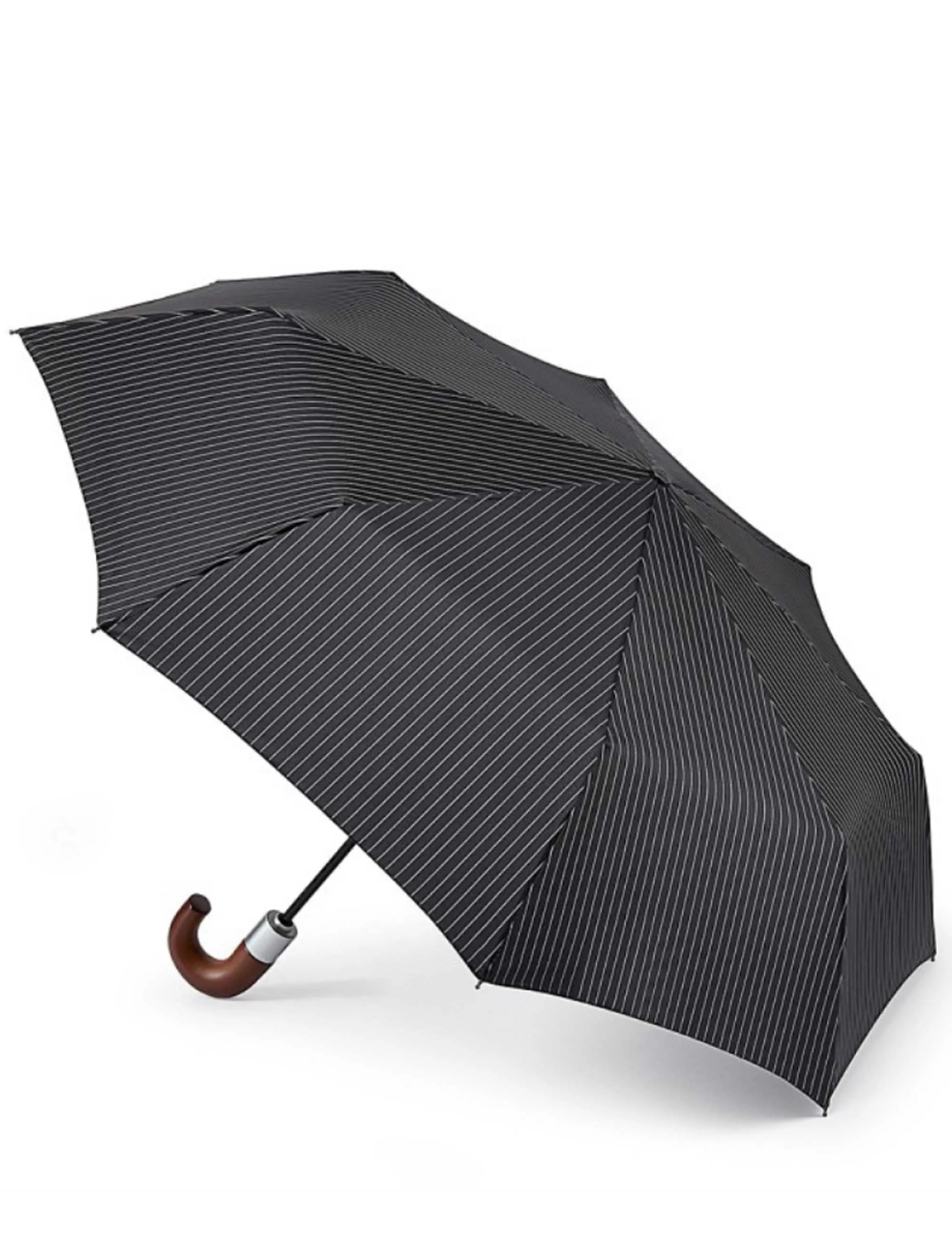 Chelsea Folding Umbrella - City Stripe Black/Steel