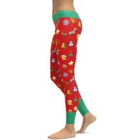 Christmas Emoji Leggings