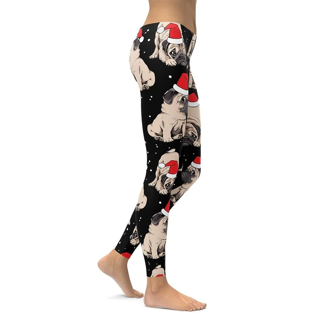 Christmas Pugs Leggings