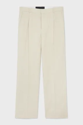 CLASSIC TROUSERS WHITH PLEAT LINEN TWILL SAND