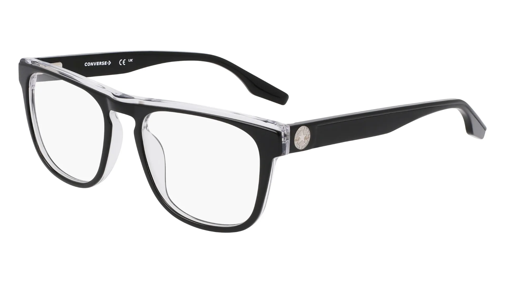 Converse CV5113 009 Eyeglasses Men's Black/Crystal Laminate Full Rim 53-18-145