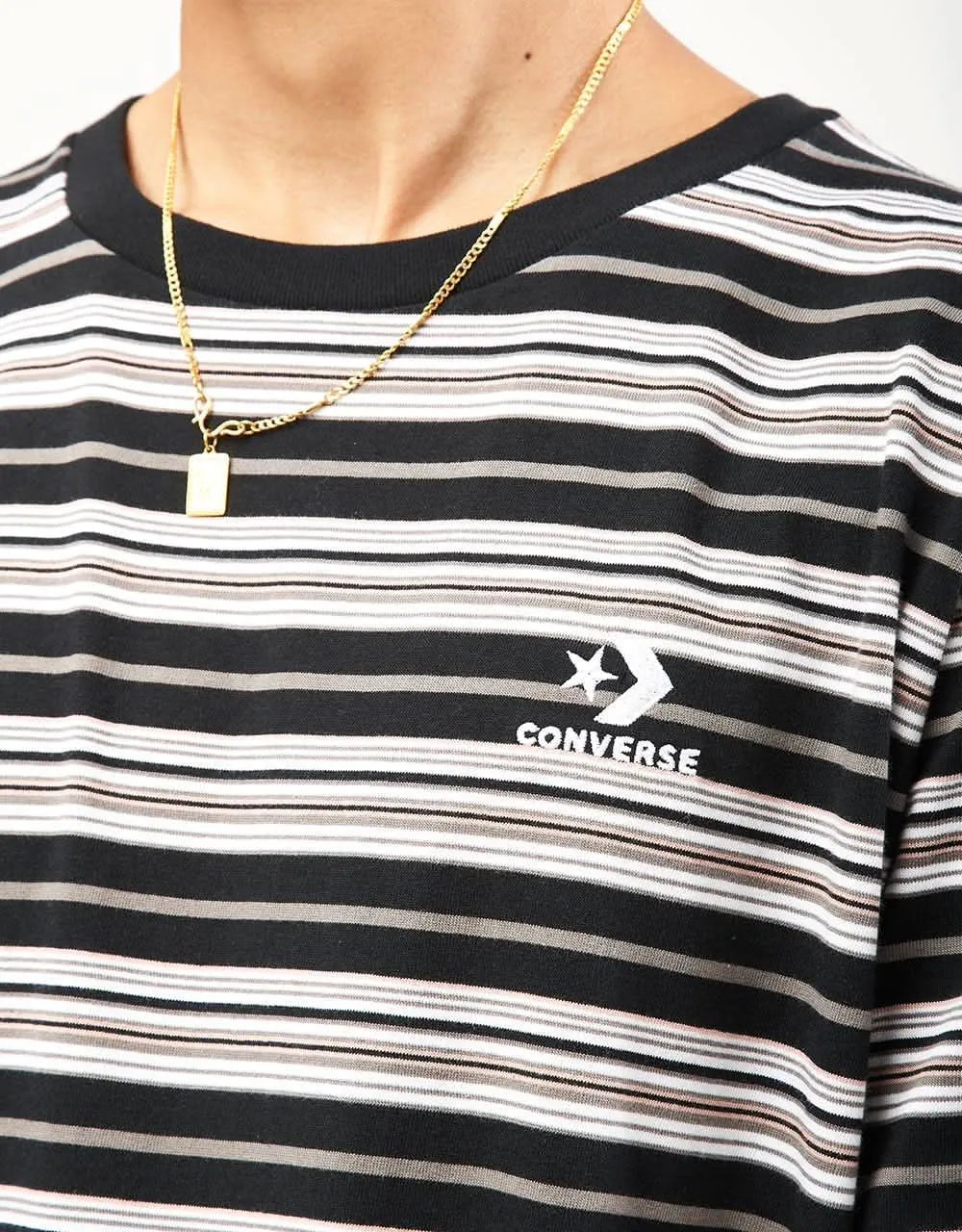 Converse Loose Fit Striped T-Shirt - Converse Black Stripe