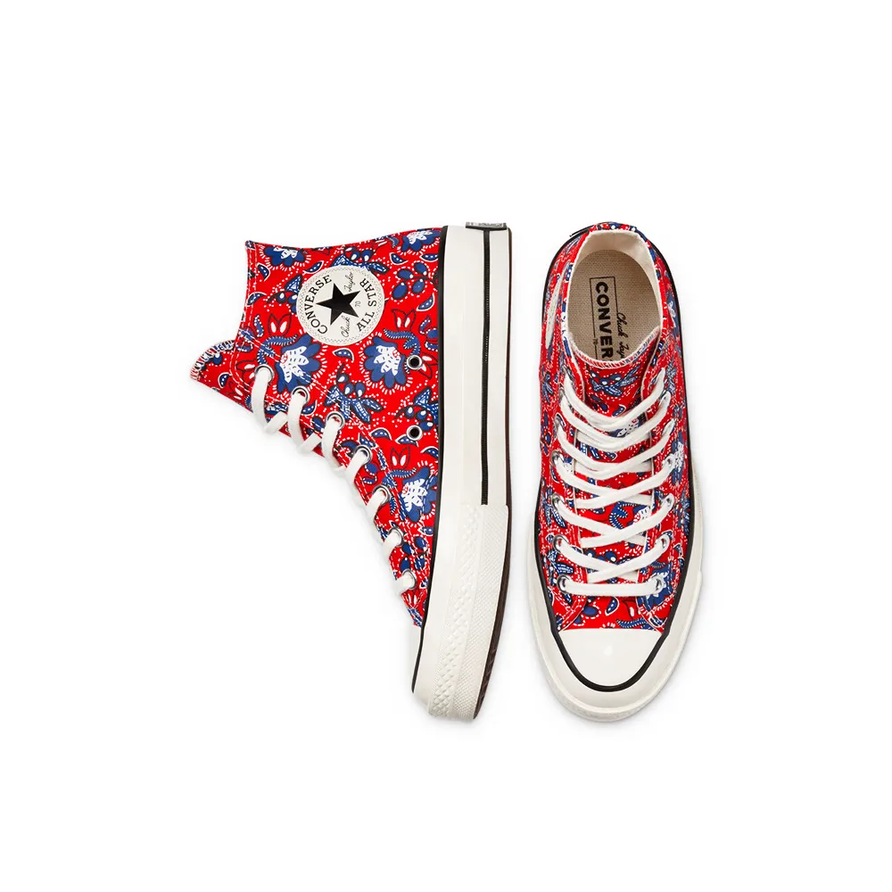 Converse Paisley Prints Chuck 70 High Top Habanero Red/Egret/Rush Blue 171072C