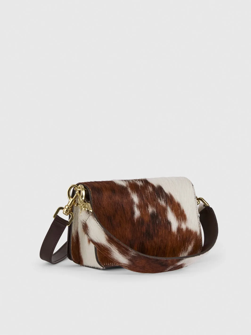 Corsina Unique/Walnut Cow Print/Leather Shoulder bag