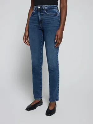 Dark Wash Skye Straight Leg Jeans | Women | George at ASDA