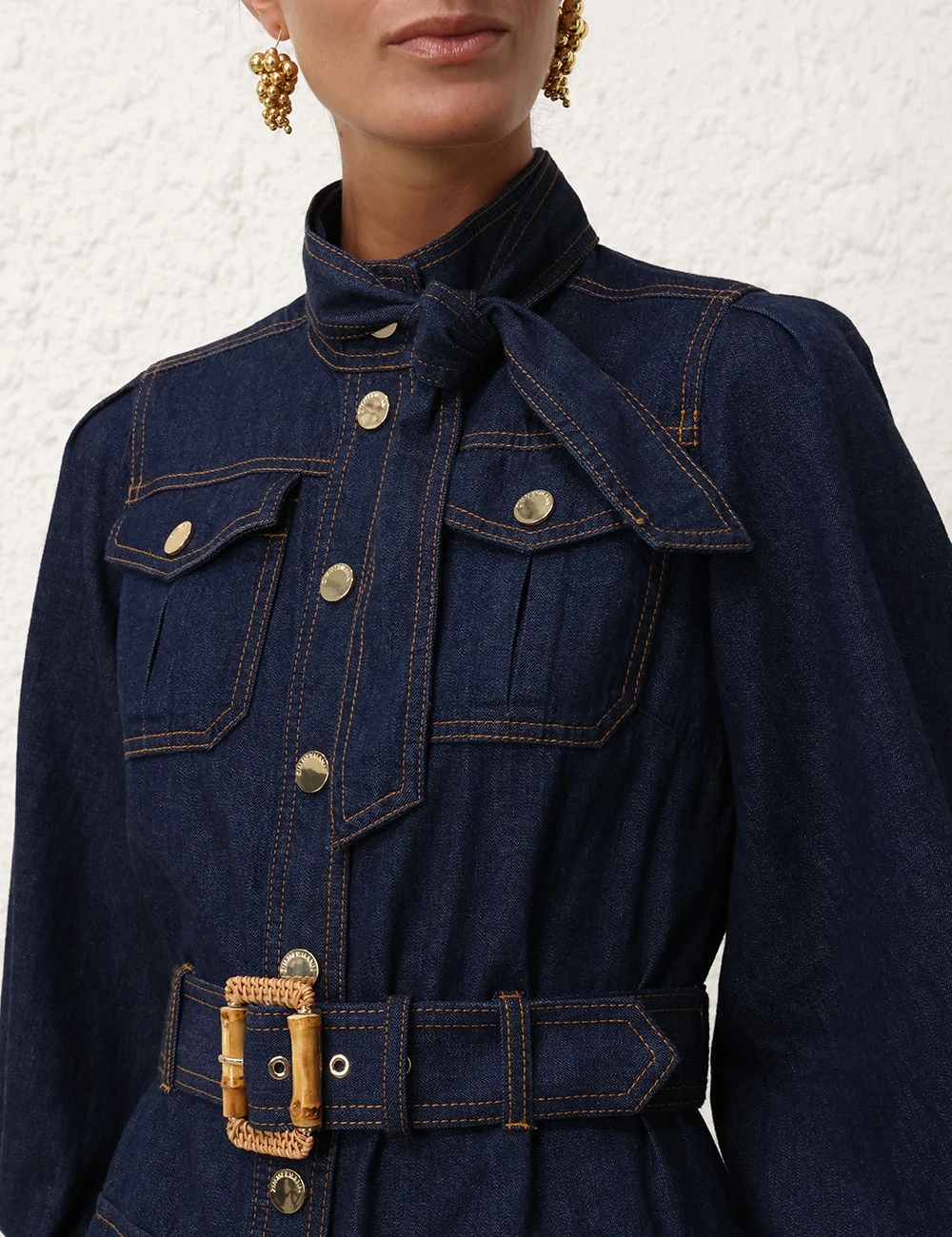 --Denim Pocket Dress-