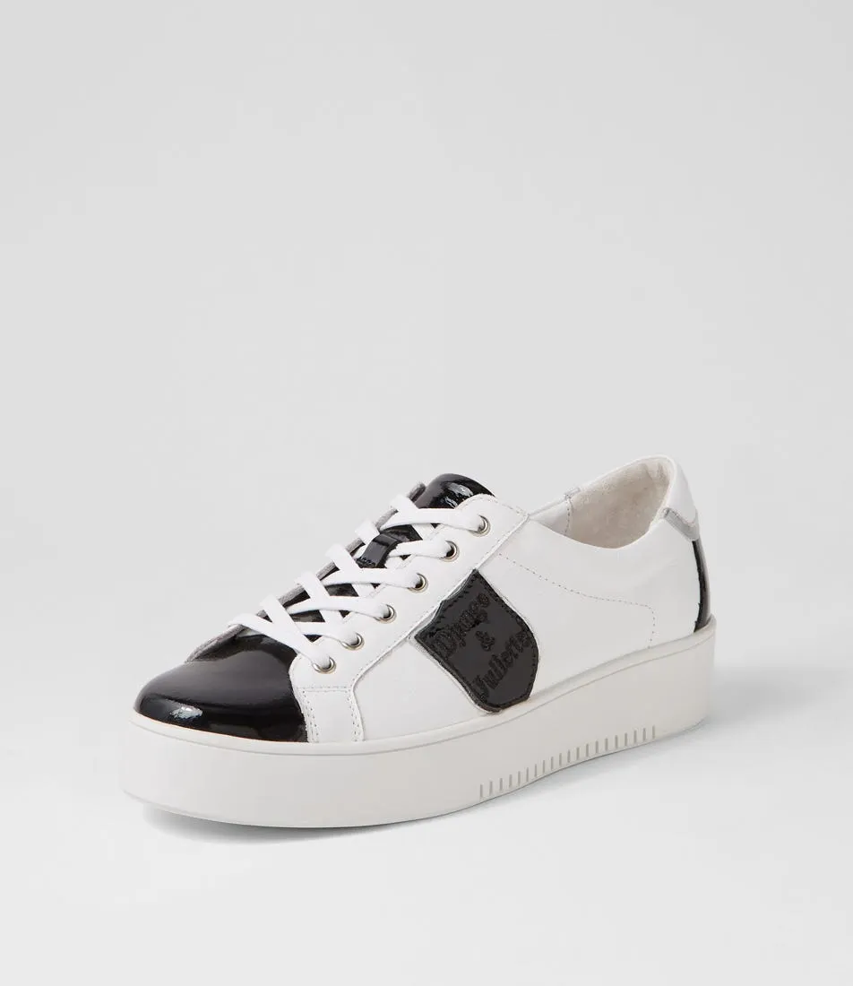 DJANGO & JULIETTE Lorsey Black White Leather Sneakers