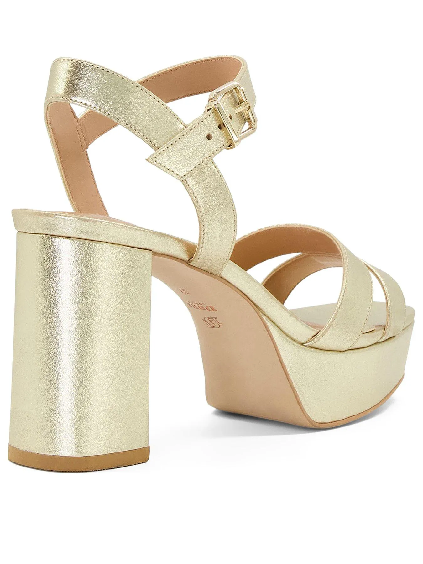 Dune London Molten Leather Mid-platform Sandals - Gold