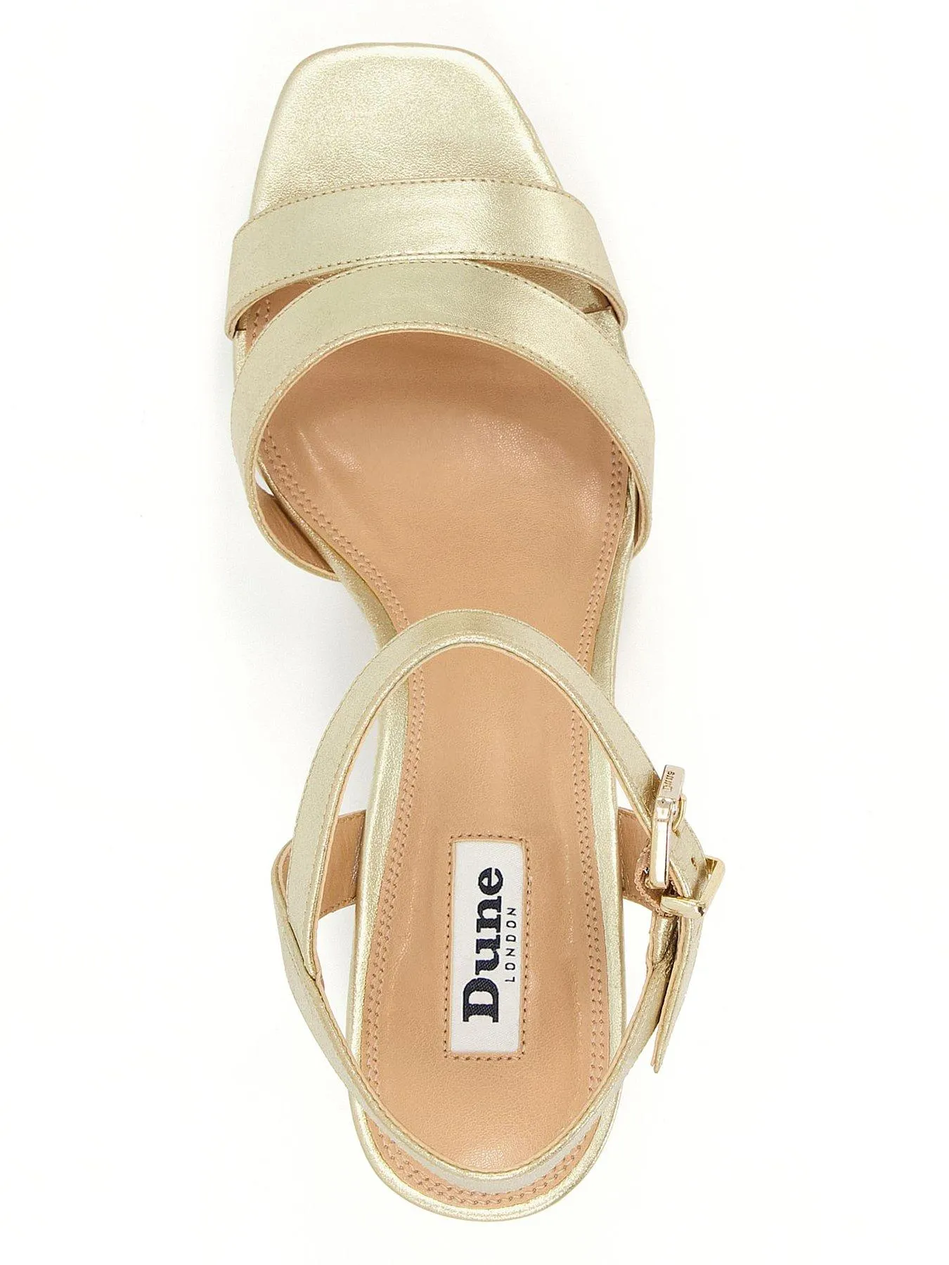 Dune London Molten Leather Mid-platform Sandals - Gold