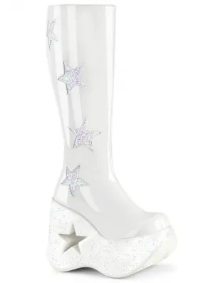 Dynamite 218 White Glitter Star Boot