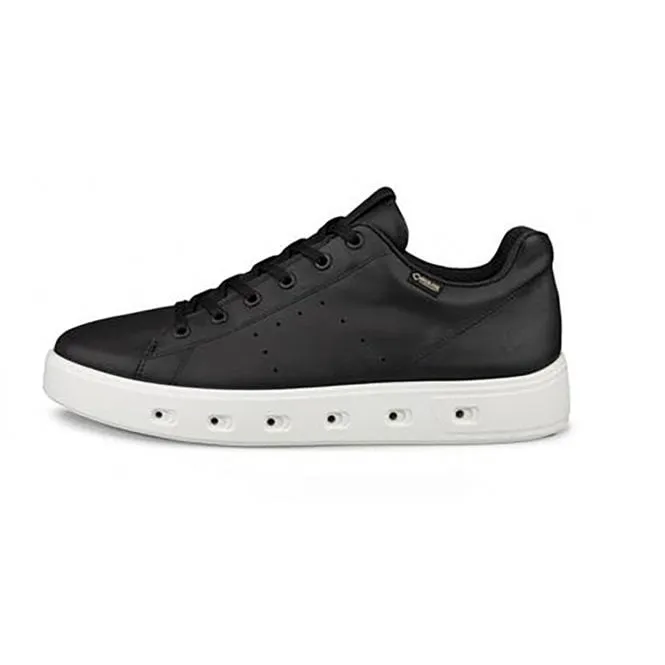 Ecco  Mens Street 720 Black Lace-Up Leather Trainers 520884-01001