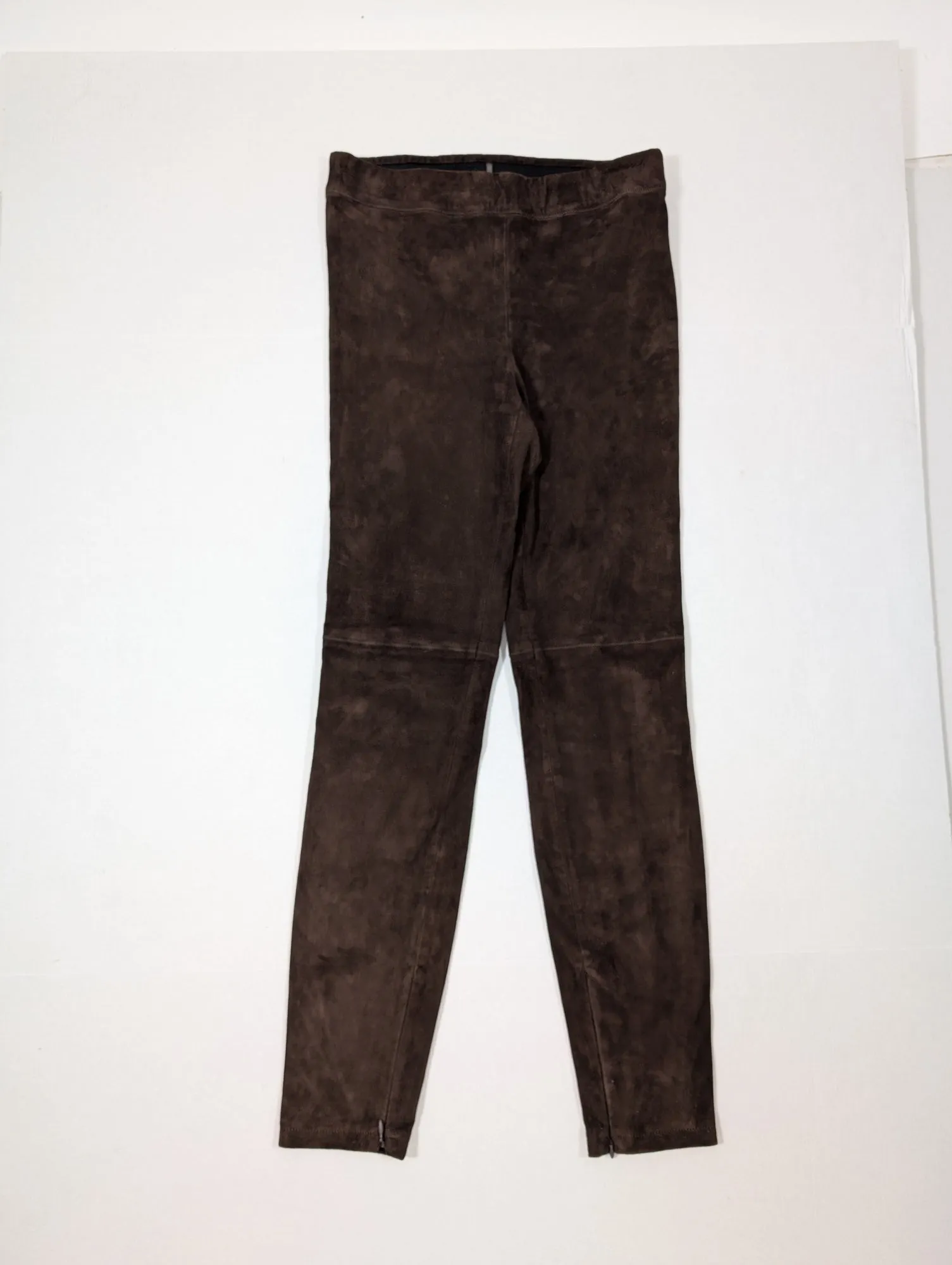 Elie Tahari - Brown Lamb Suede Leggings Sz S