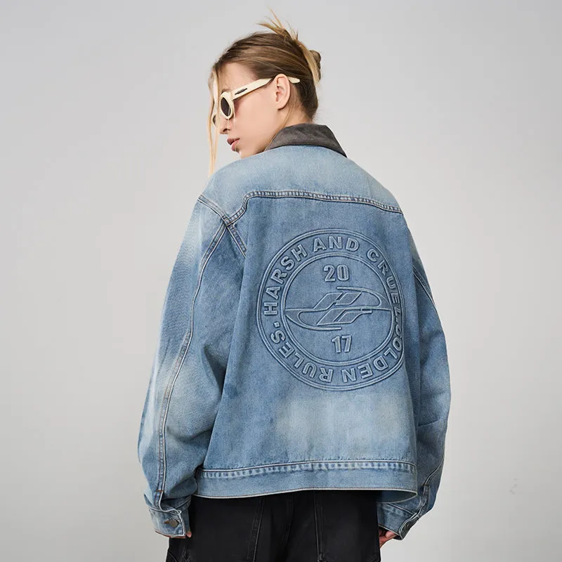 Embossed Logo Denim Jacket