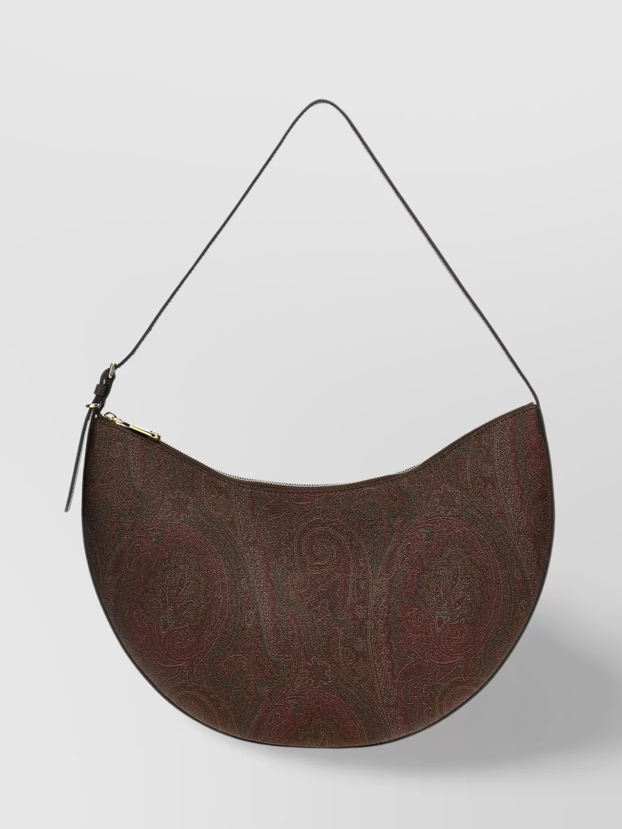 Etro   Large paisley half-moon shoulder bag