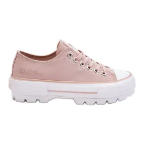 Fabric Platform Sneakers Big Star LL274151 Nude pink