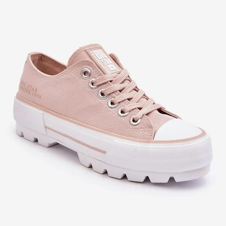 Fabric Platform Sneakers Big Star LL274151 Nude pink