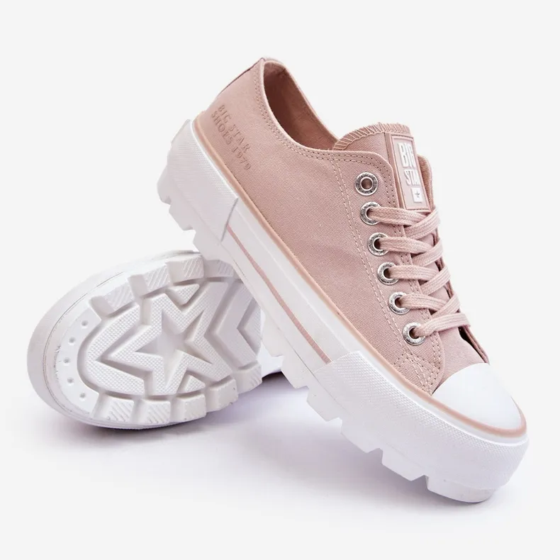 Fabric Platform Sneakers Big Star LL274151 Nude pink